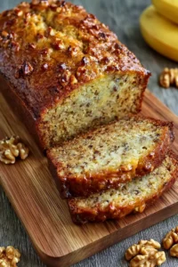 Fluffy One-Bowl Banana Bread with Walnuts Easy No Mixer Recipe