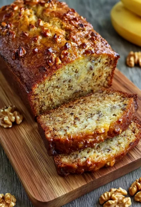Fluffy One-Bowl Banana Bread with Walnuts