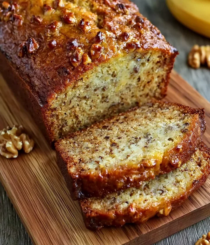 Fluffy One-Bowl Banana Bread with Walnuts
