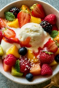 Fruit Salad with Ice Cream