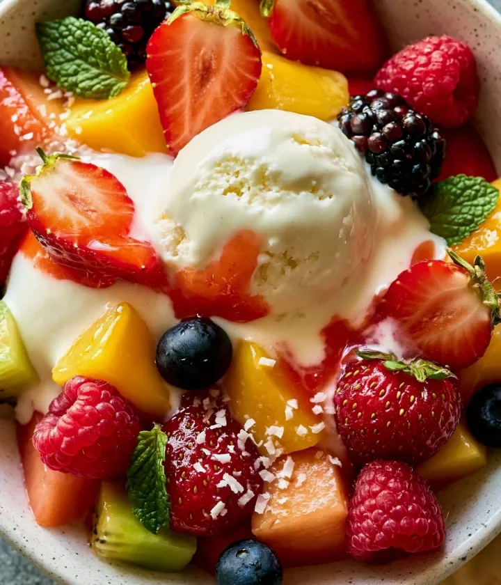 Fruit Salad with Ice Cream