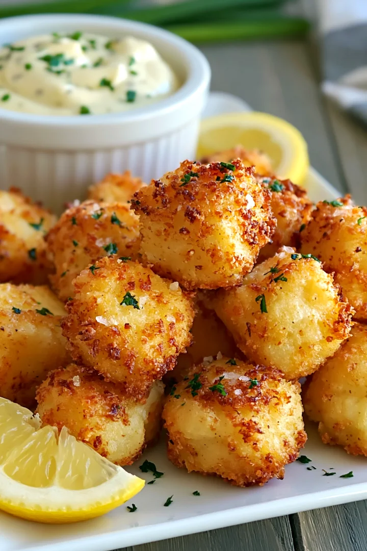 Lemon Butter Fish Bites with Garlic Aioli