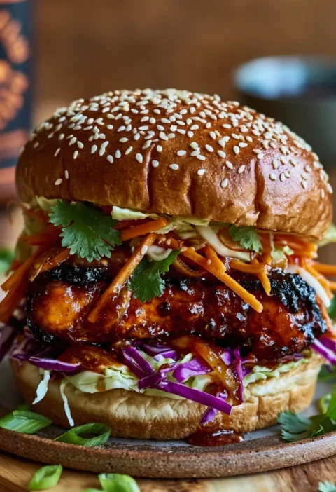 Spicy Korean BBQ Chicken Sandwich