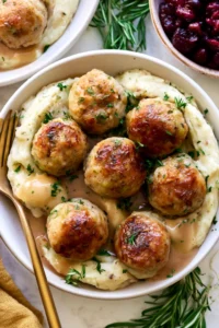Turkey and Stuffing Meatballs