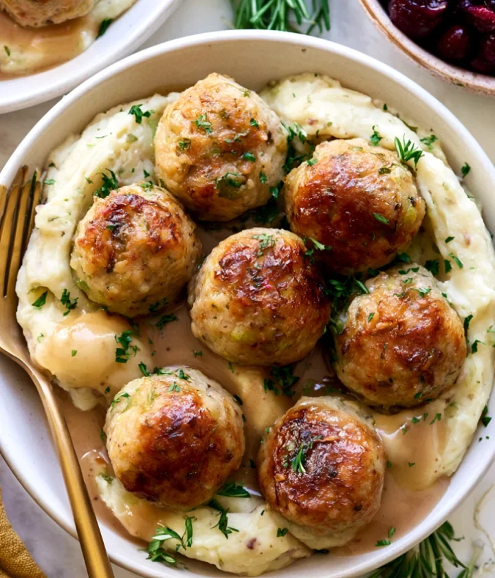 Turkey and Stuffing Meatballs