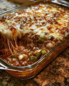 Cheesy Beef & Pepper Casserole