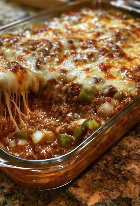 Cheesy Beef & Pepper Casserole