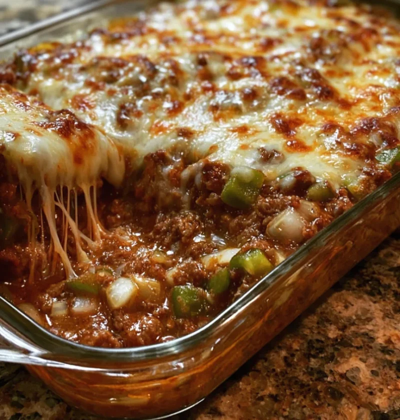 Cheesy Beef & Pepper Casserole