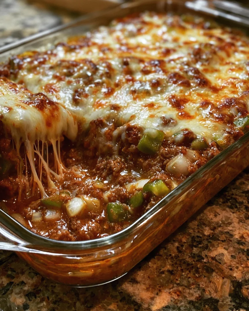 Cheesy Beef & Pepper Casserole