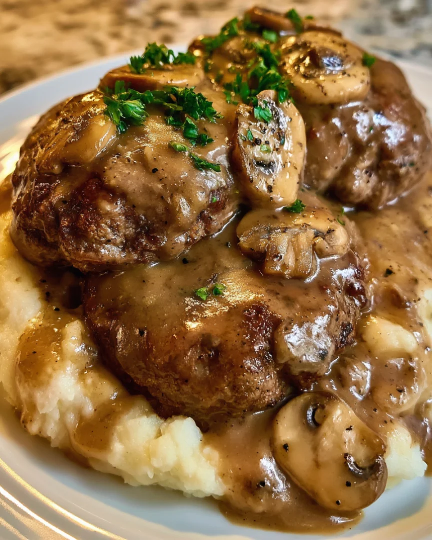 Classic Salisbury Steak with Mushroom Gravy