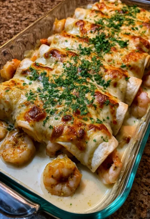 Creamy Baked Shrimp Enchiladas