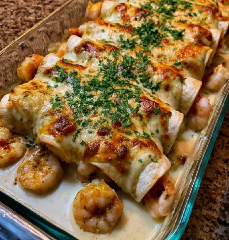 Creamy Baked Shrimp Enchiladas