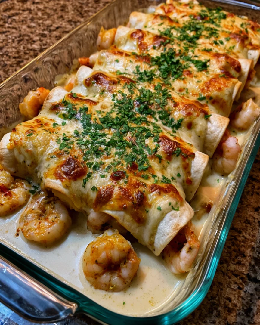 Creamy Baked Shrimp Enchiladas