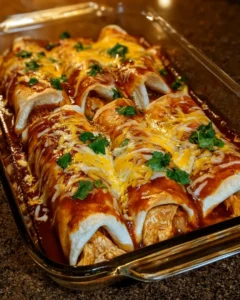 Creamy Chicken Enchilada Burritos