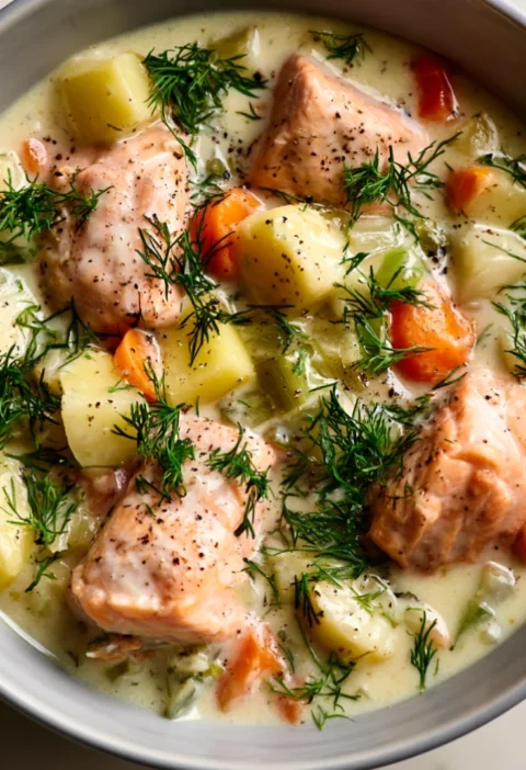 Creamy Dill Salmon Soup