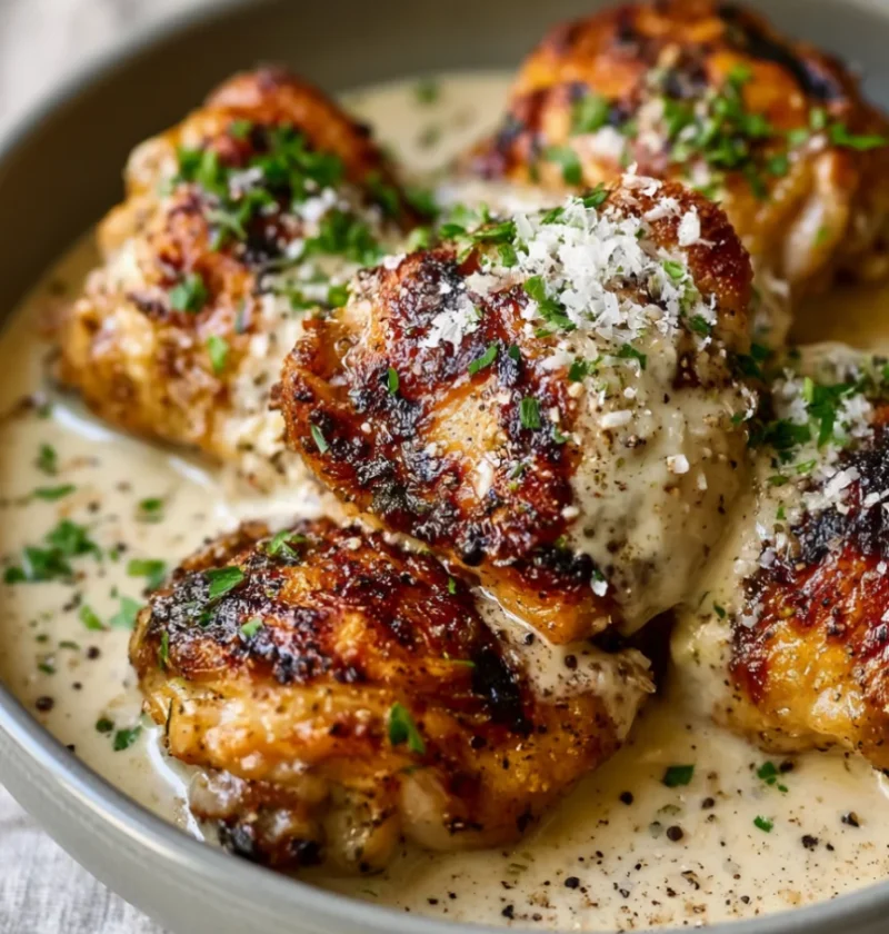 Creamy garlic chicken thighs