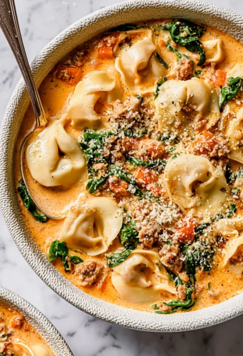 Creamy Sausage Tortellini Soup