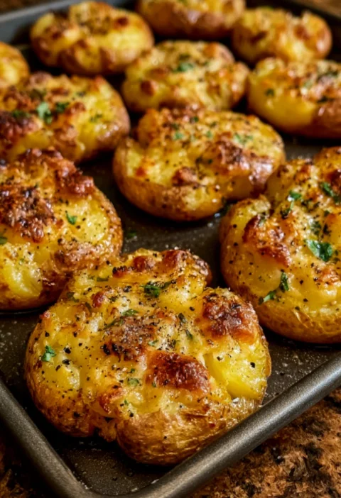 Crispy Parmesan Smashed Potatoes