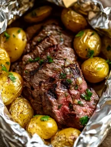 Garlic Butter Steak and Potato Foil Packets for Easy Grilling