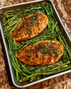 Garlic Herb Butter Chicken with Roasted Green Beans