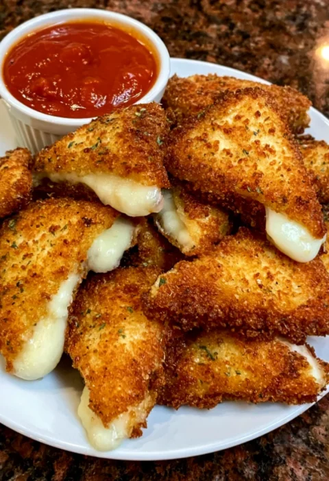 Giant Crispy Fried Mozzarella Wedges