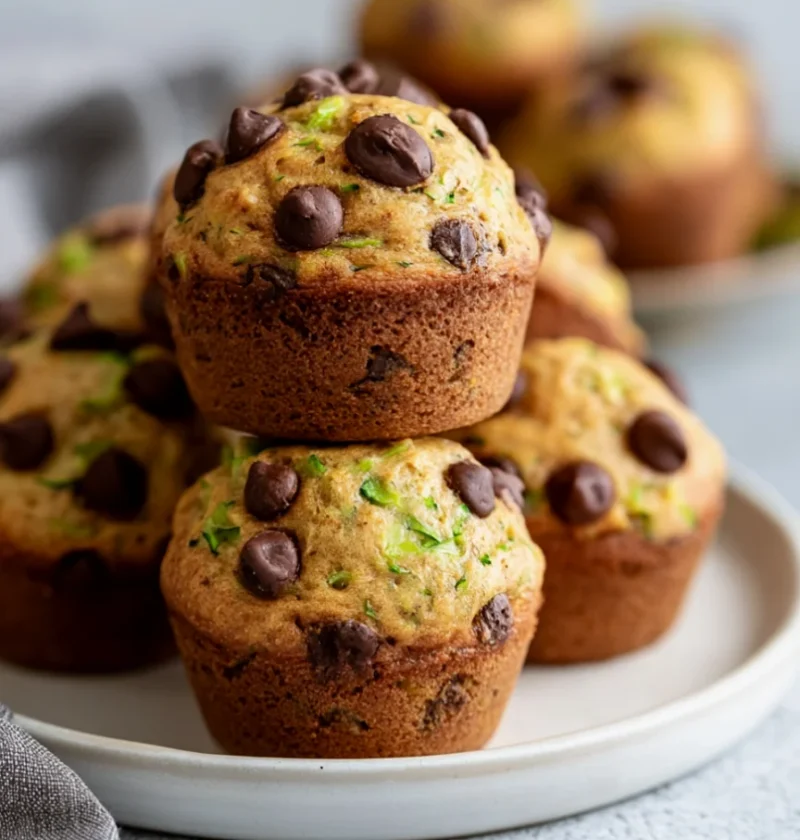 Moist Zucchini Chocolate Chip Muffins