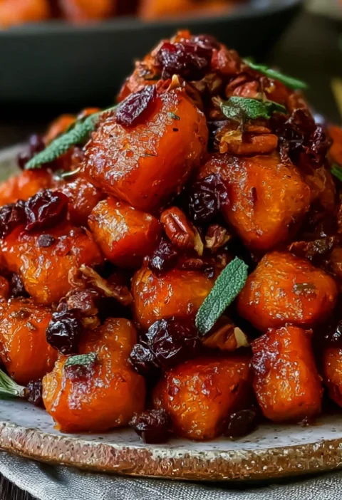 Perfect Maple Roasted Butternut Squash with Cranberries